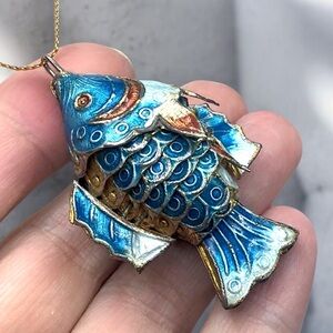 🌺Vintage Chinese Import Guilloche Enamel Fish